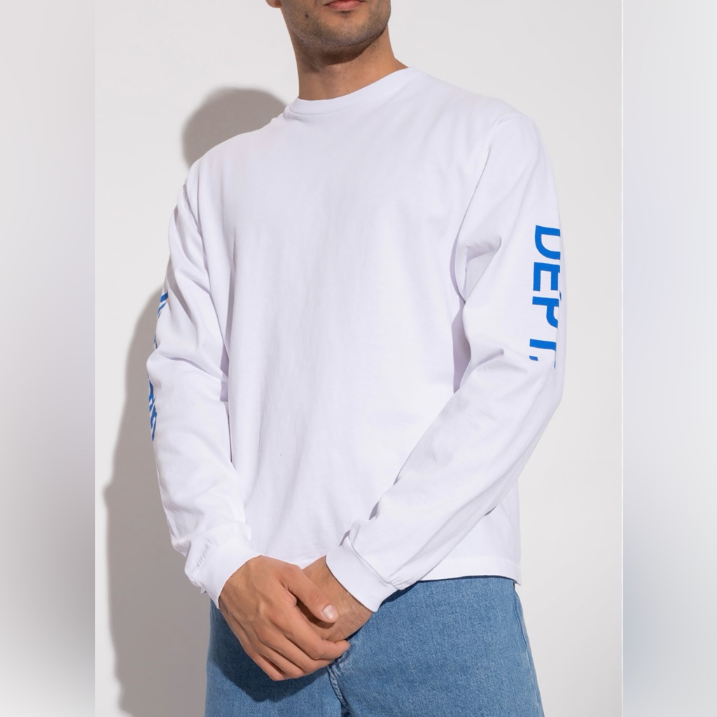 Gallery Dept. Gallery Dept Ls Tee - White/Royal $569.00 Sizes L New With Tags